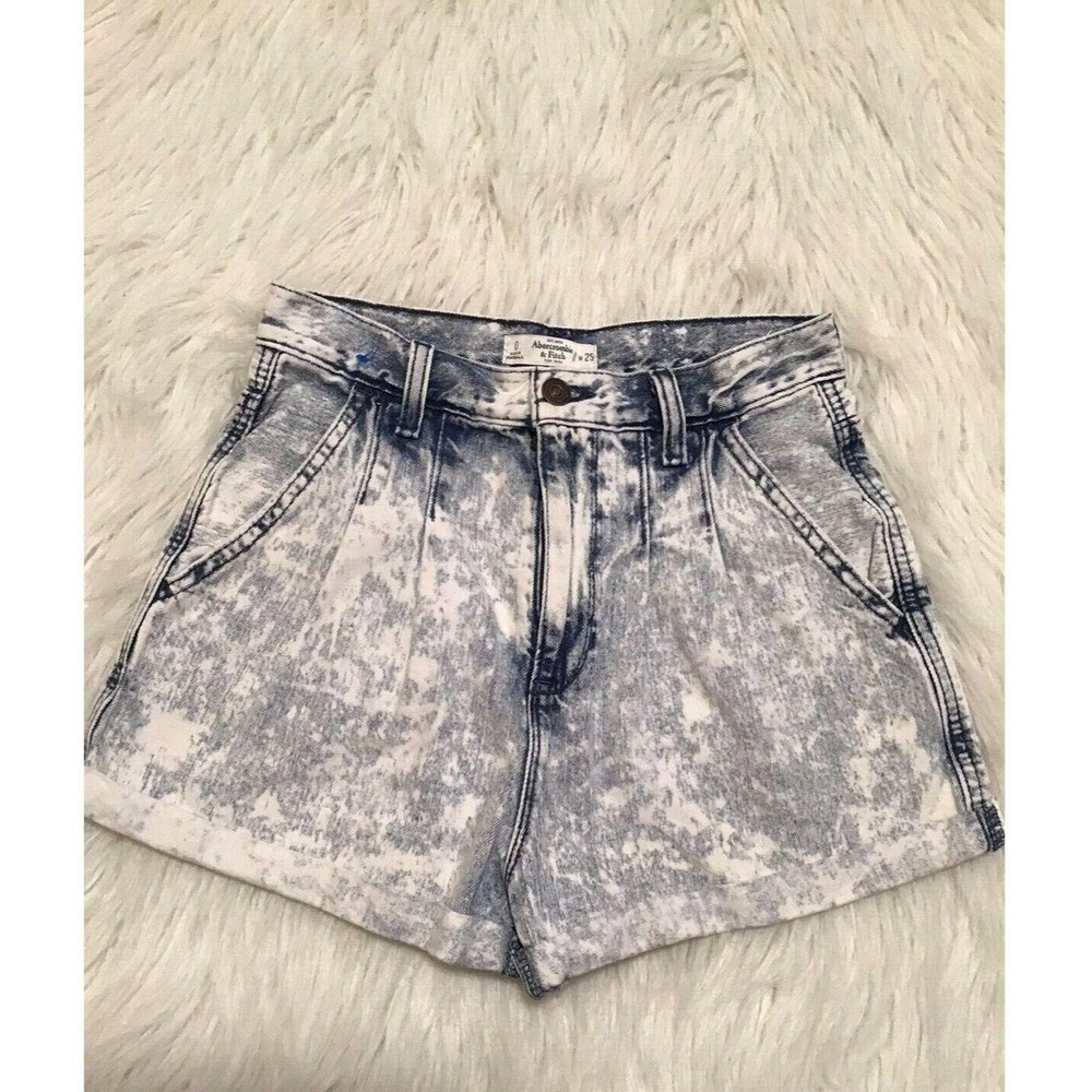Vintage AF Abercrombie Fitch Acid Wash Bleach High Waist Shorts 25" Waist